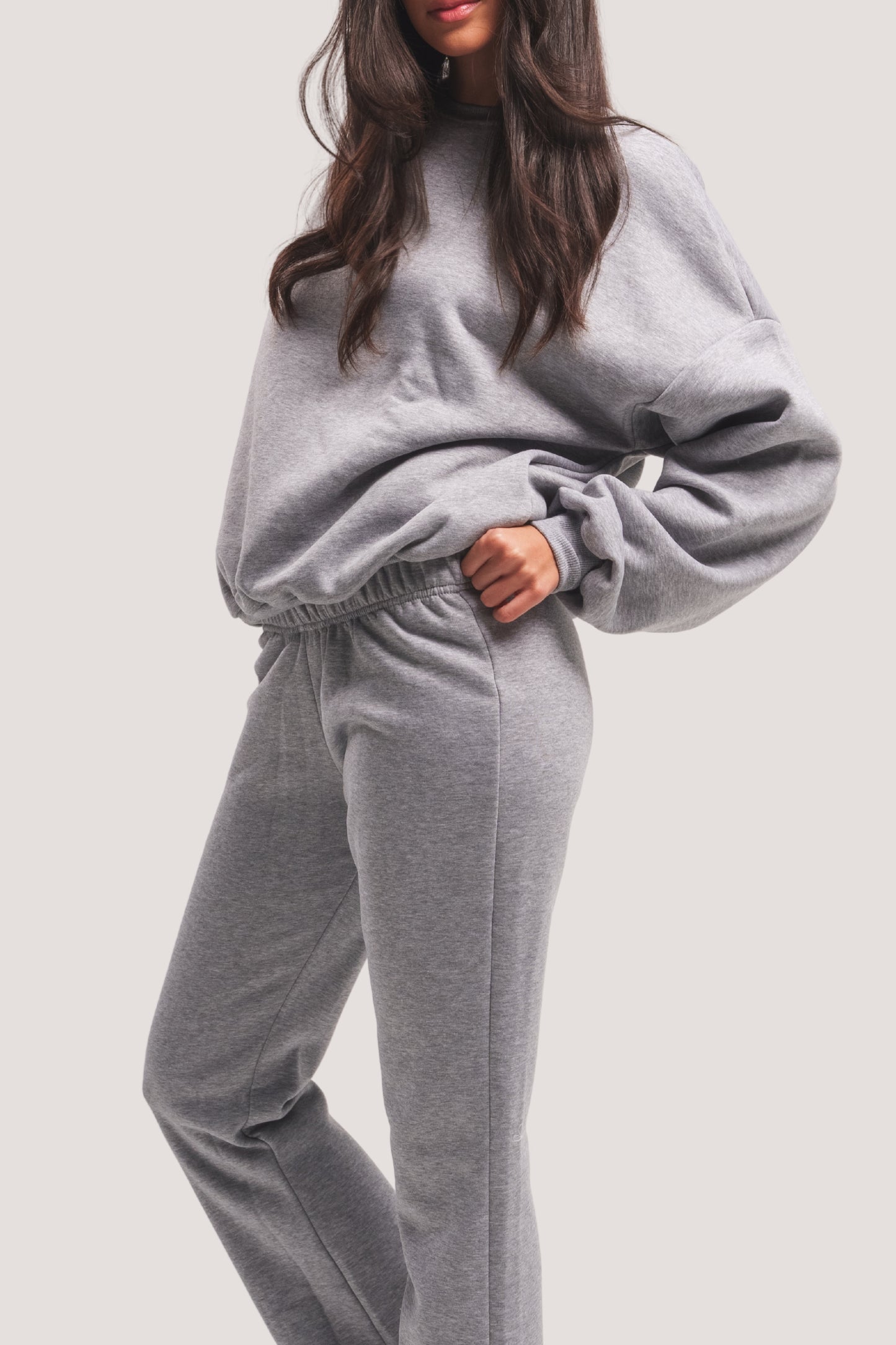 LIGHT GREY LOW-WAIST JOGGERS