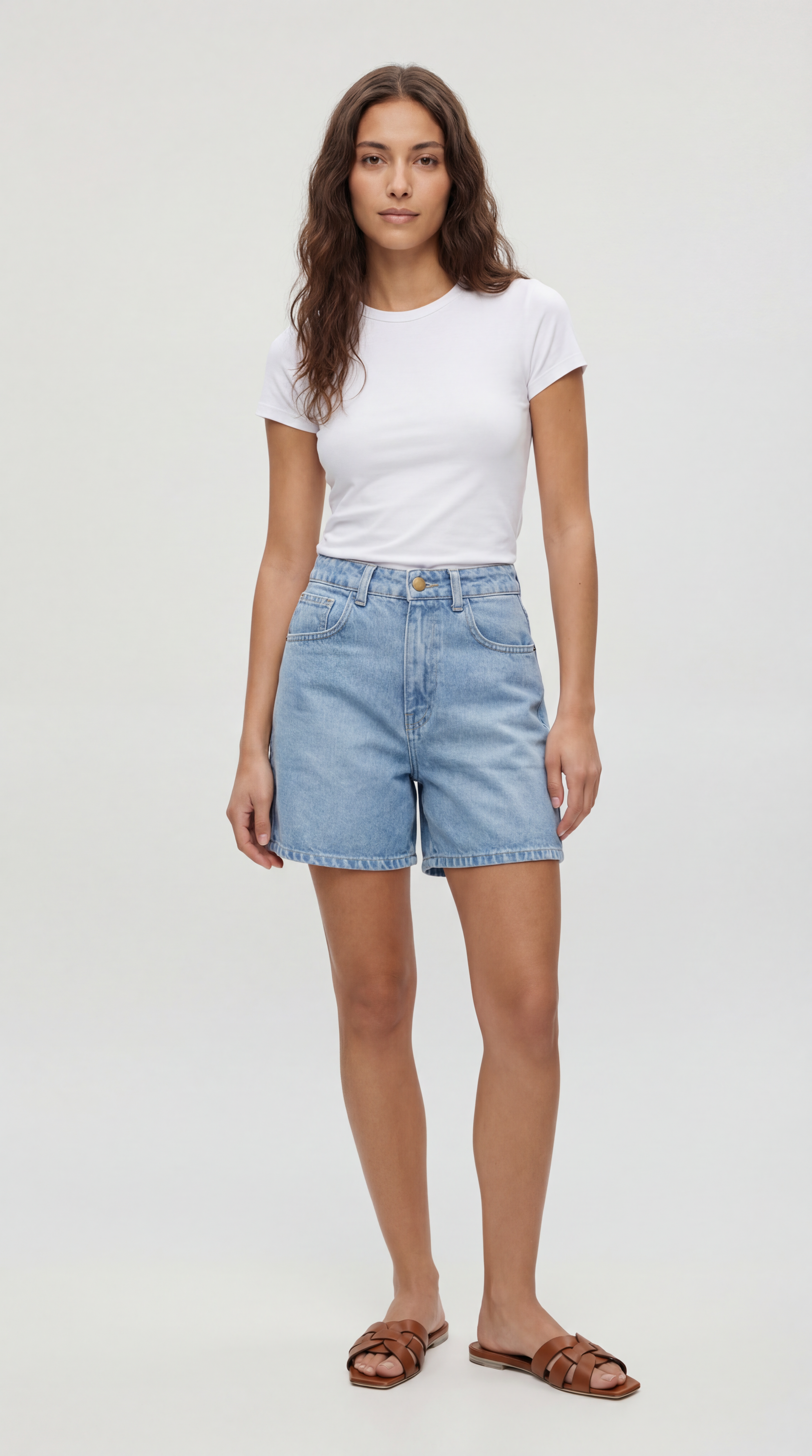 High-Waisted Denim Shorts