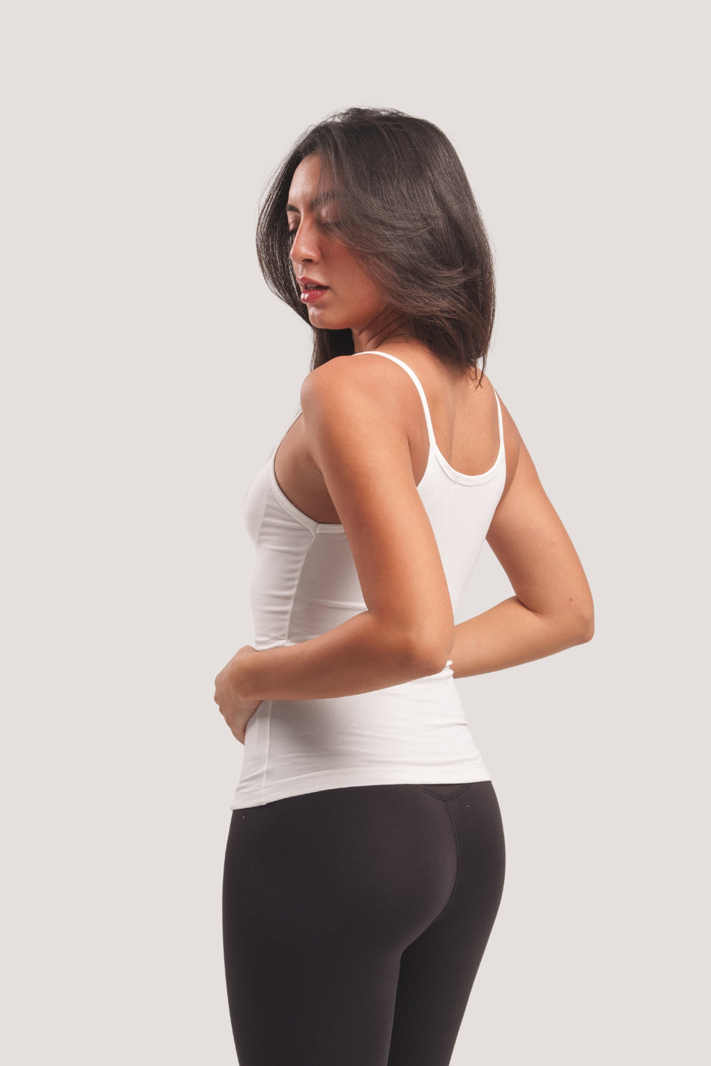 WHITE SPAGHETTI TANK TOP