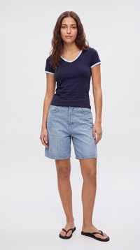 Two Tone V-Neck Tee