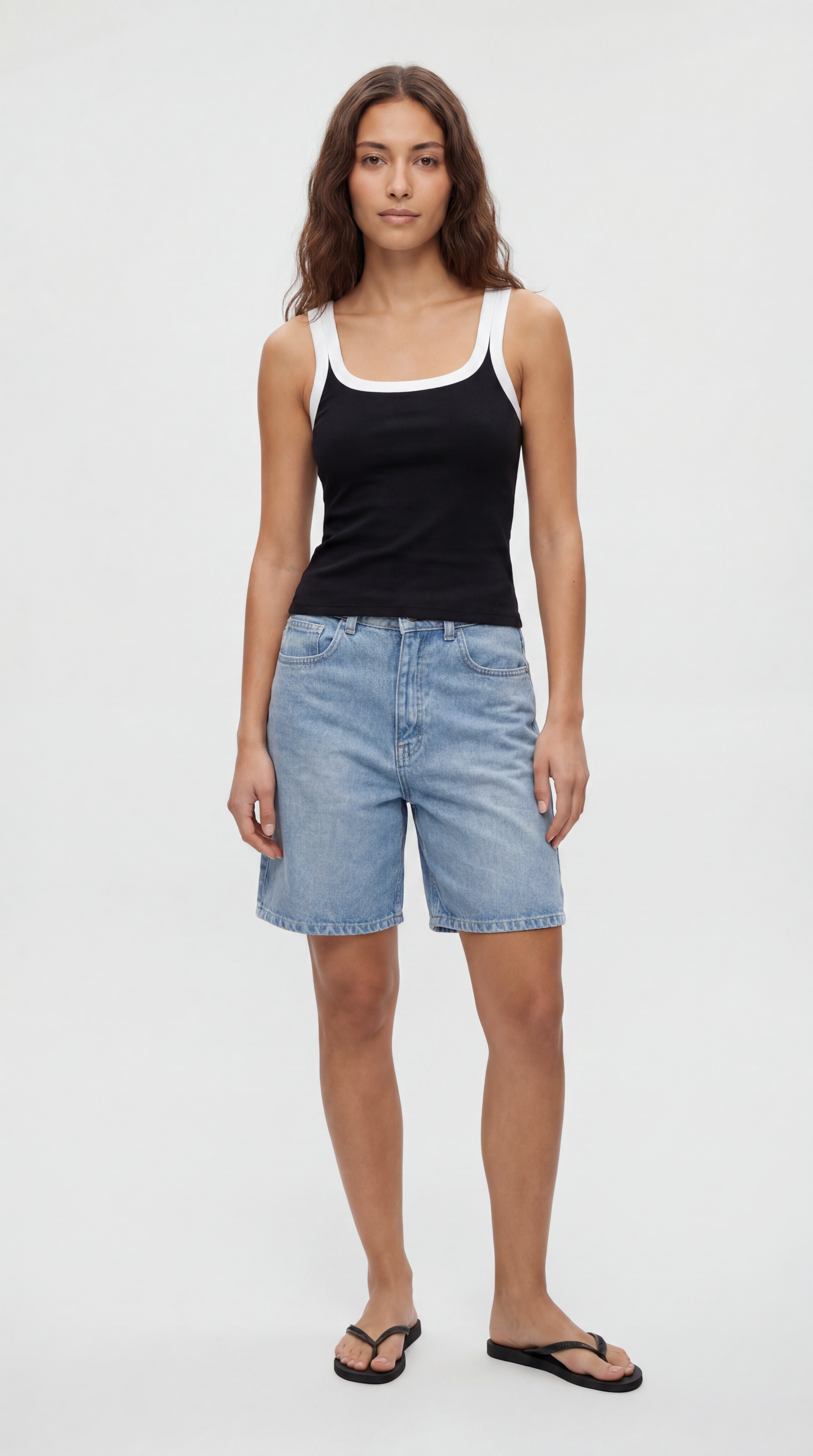 Two Tone Ribbed Tank