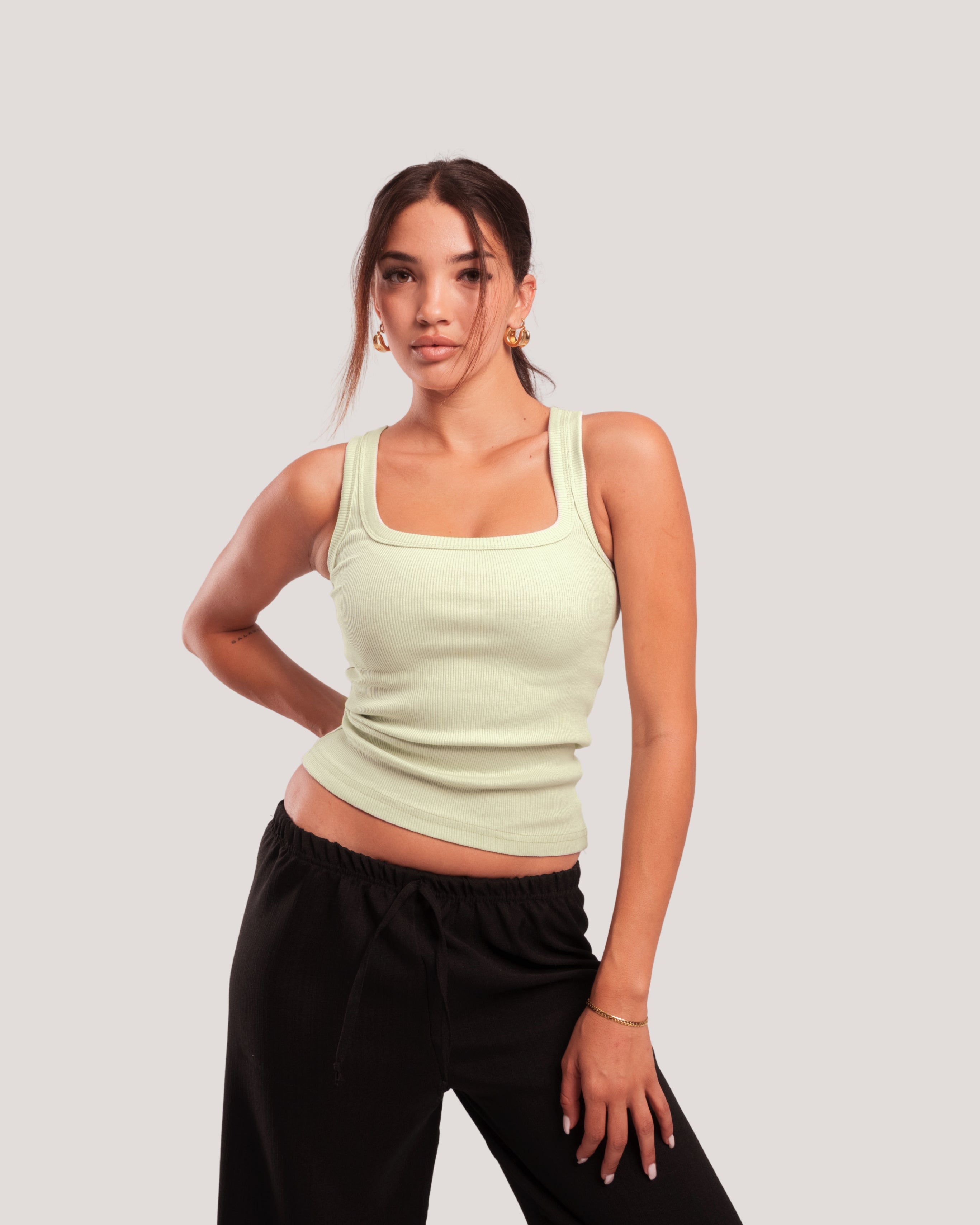 RIBBED TANK-TOP
