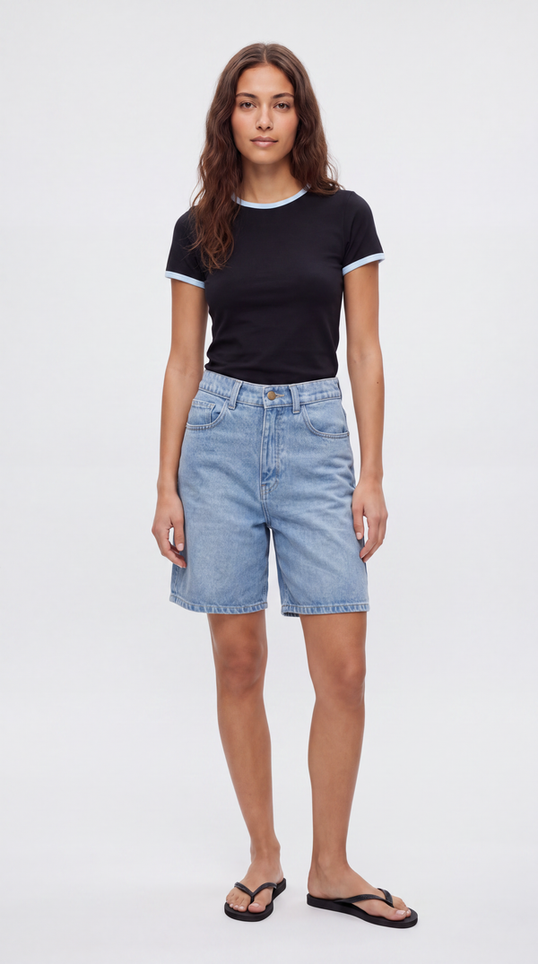 Two Tone Crew Neck Tee