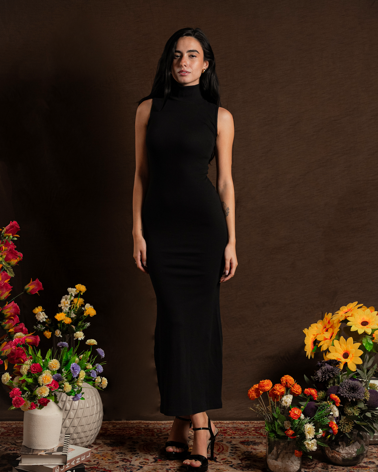 Turtle-Neck Maxi Dress