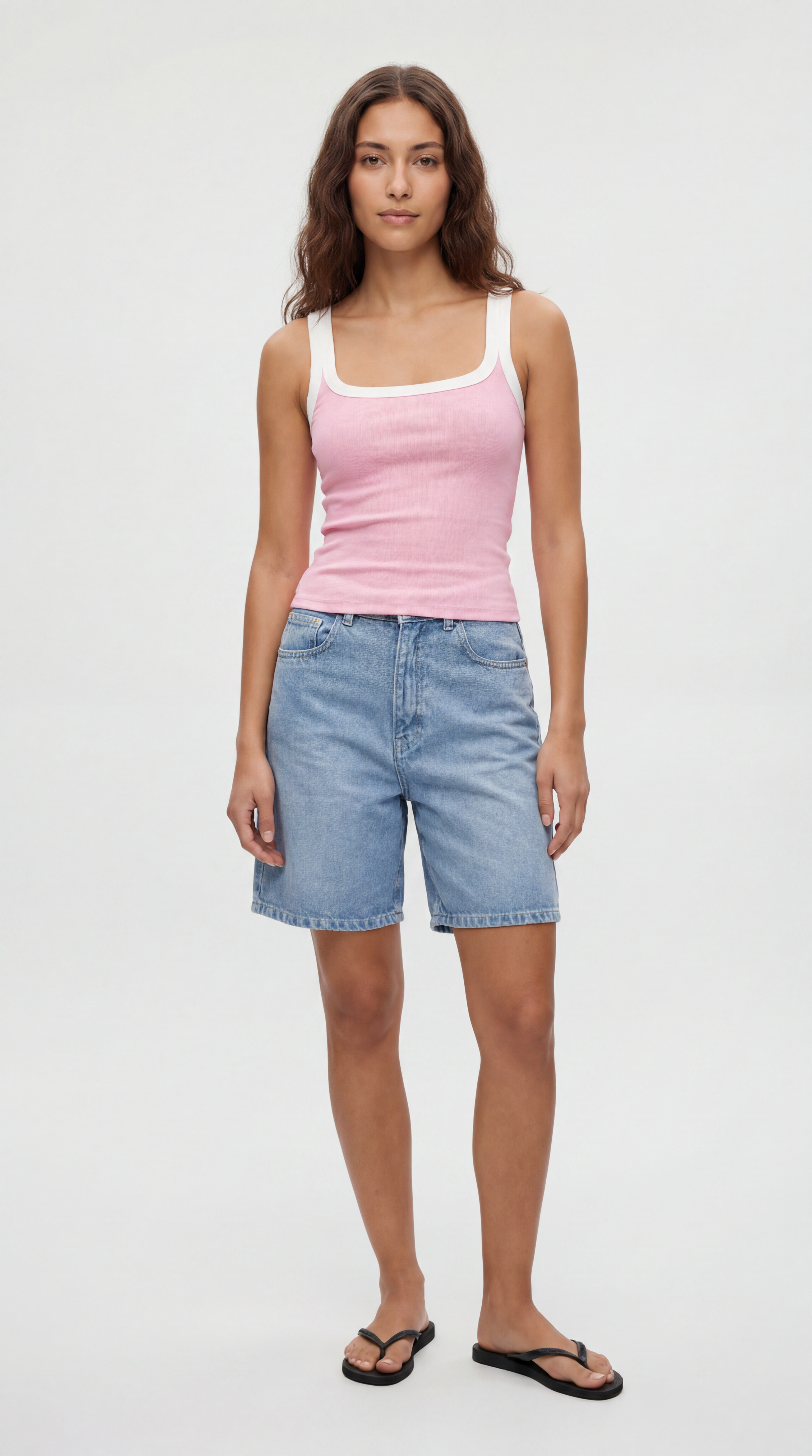 Two Tone Ribbed Tank