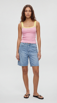 Two Tone Ribbed Tank