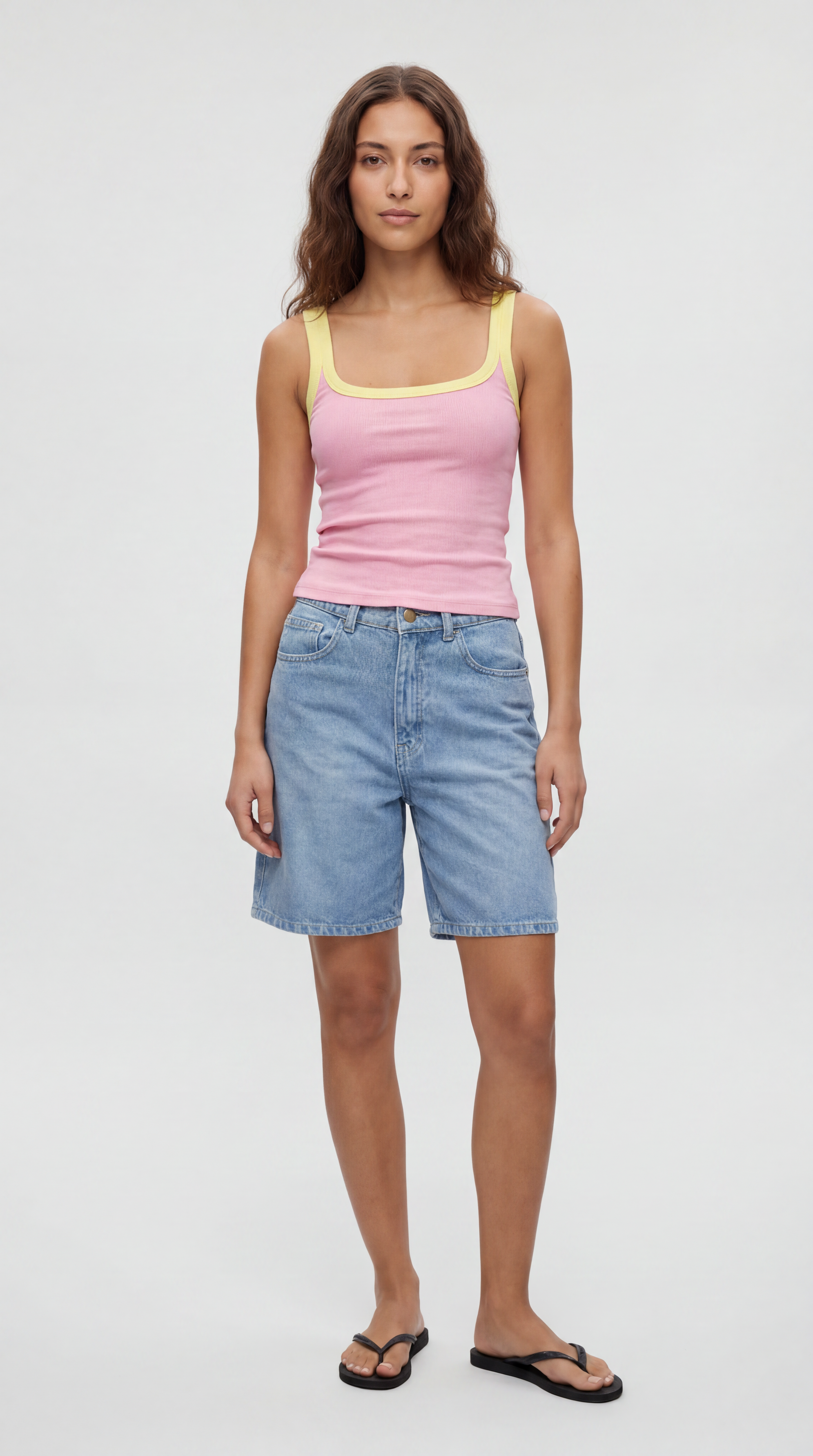 Two Tone Ribbed Tank