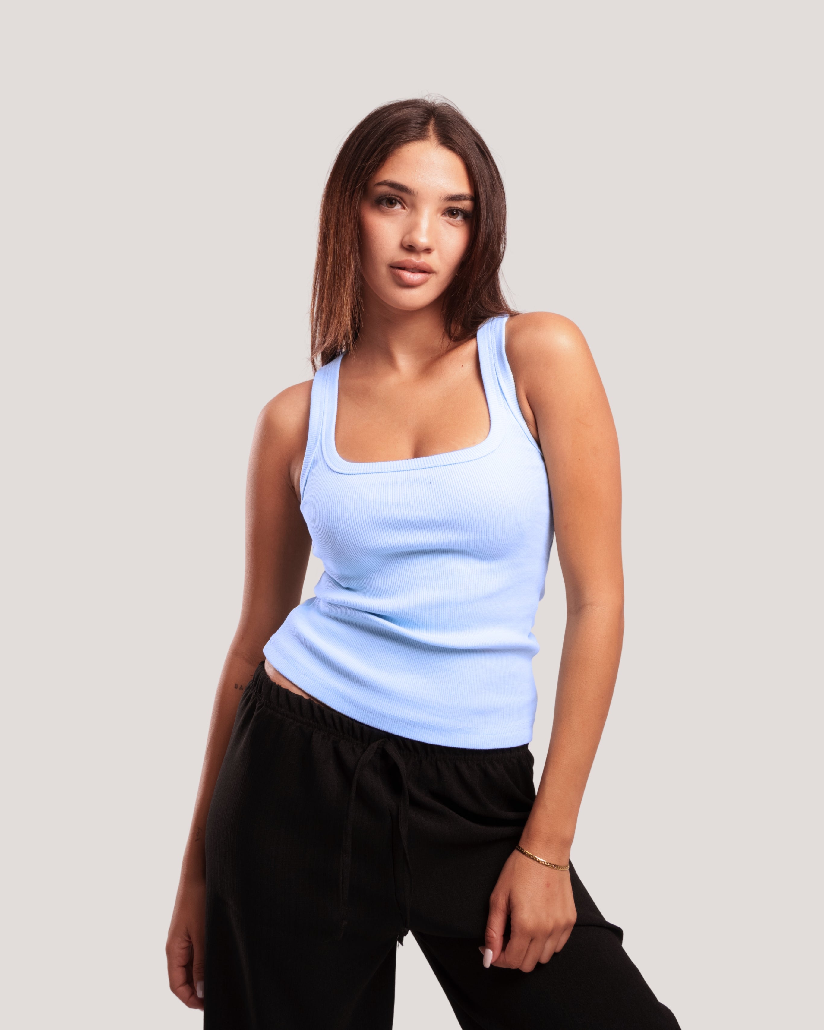 RIBBED TANK-TOP