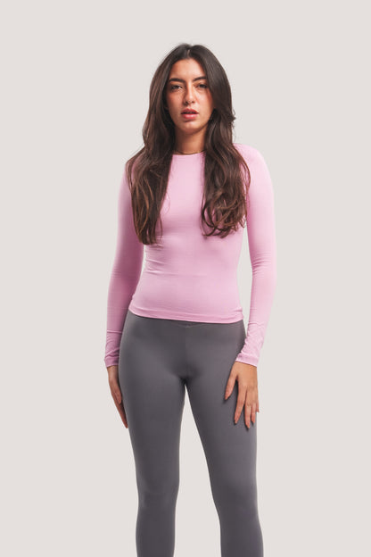 PINK CREW NECK LONG SLEEVE