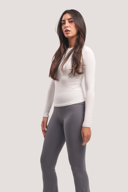 WHITE CREW NECK LONG SLEEVE