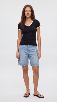 Two Tone V-Neck Tee