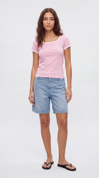 Two Tone Square Neck Tee