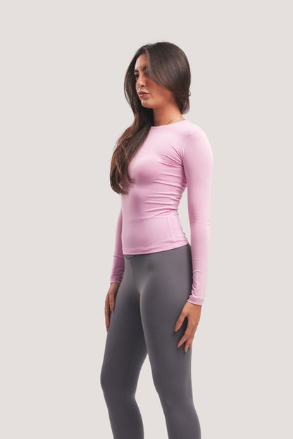 PINK CREW NECK LONG SLEEVE