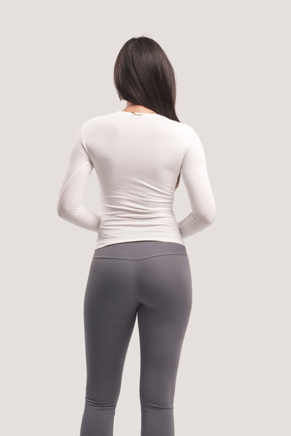 WHITE CREW NECK LONG SLEEVE