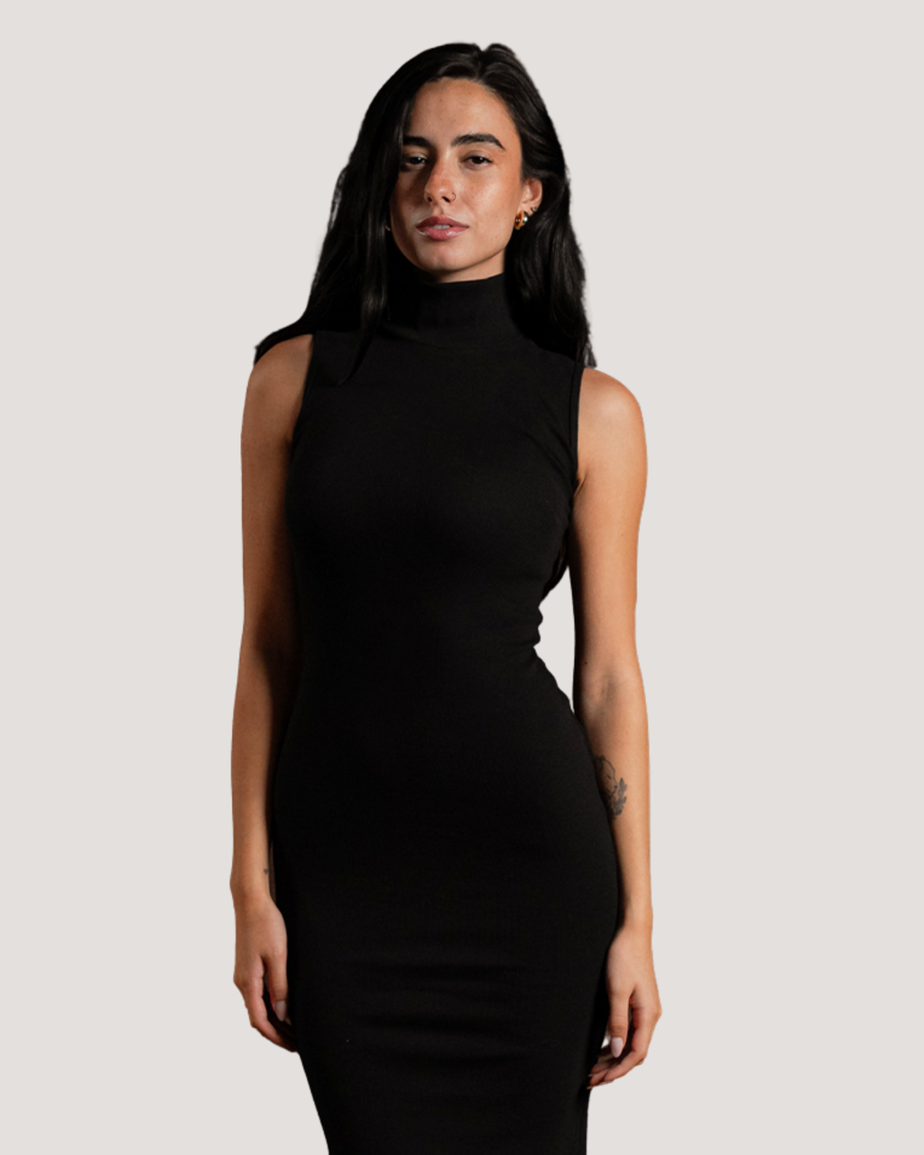 Turtle-Neck Maxi Dress