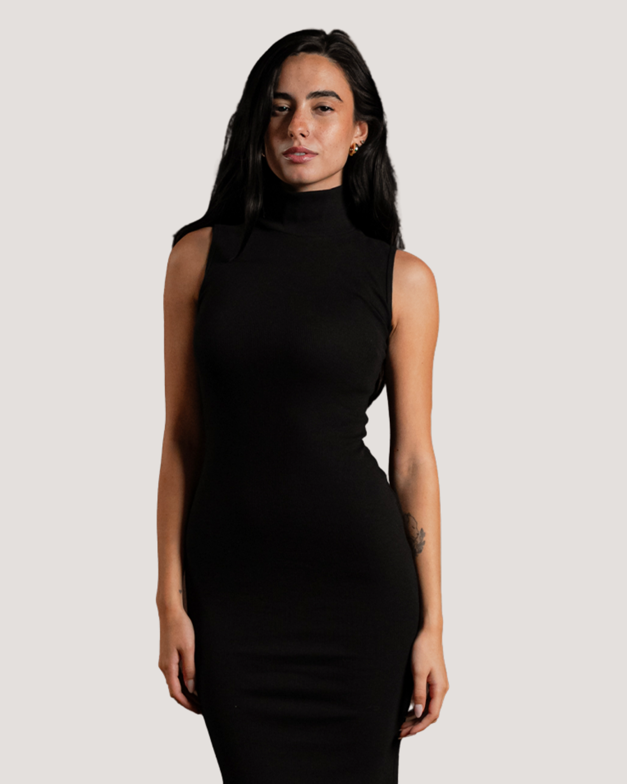 Turtle-Neck Maxi Dress