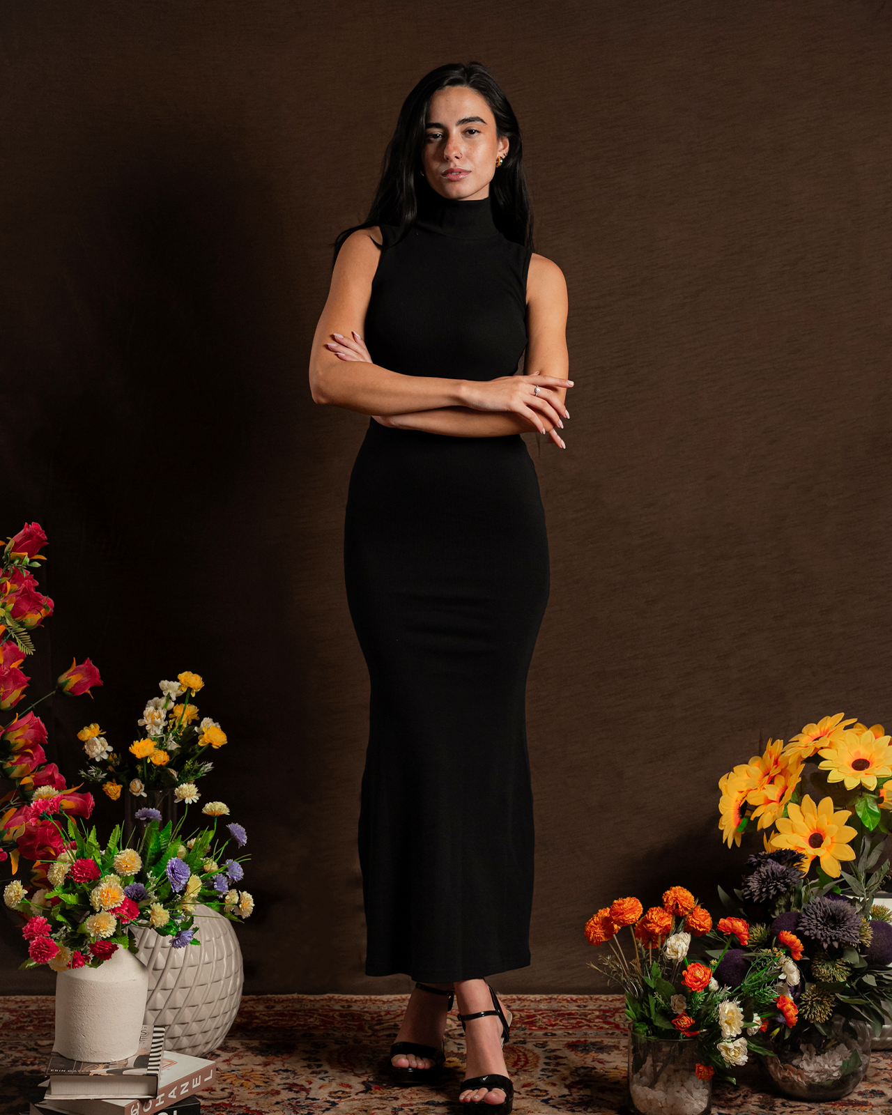 Turtle-Neck Maxi Dress