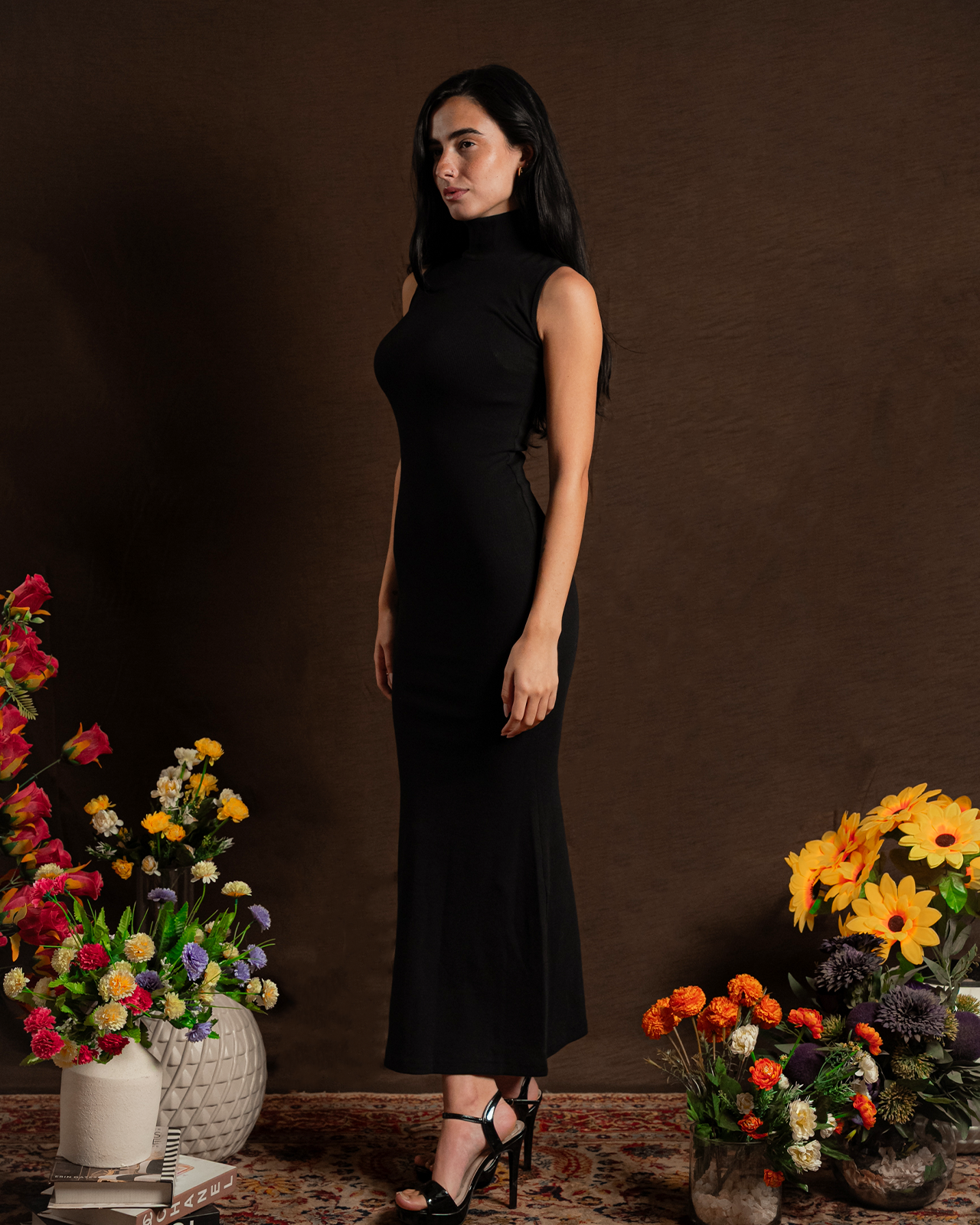 Turtle-Neck Maxi Dress