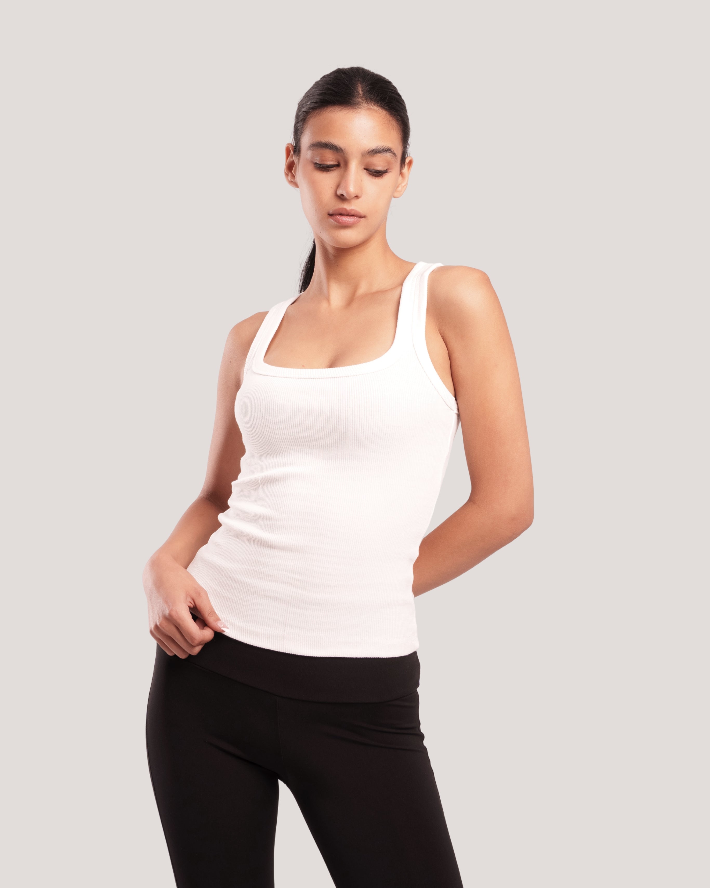 RIBBED TANK-TOP