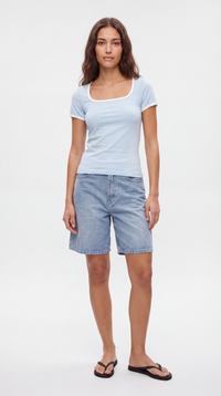 Two Tone Square Neck Tee