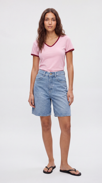 Two Tone V-Neck Tee