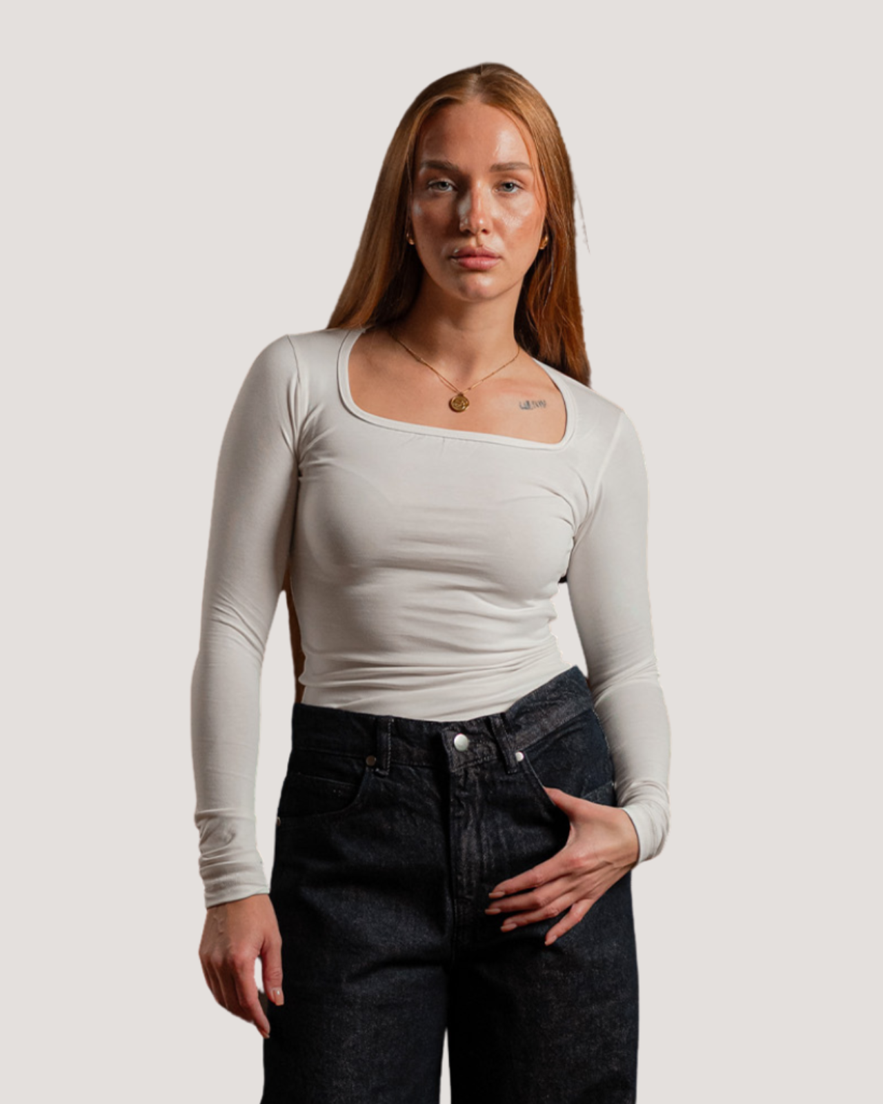 Square-Neck Long Sleeve