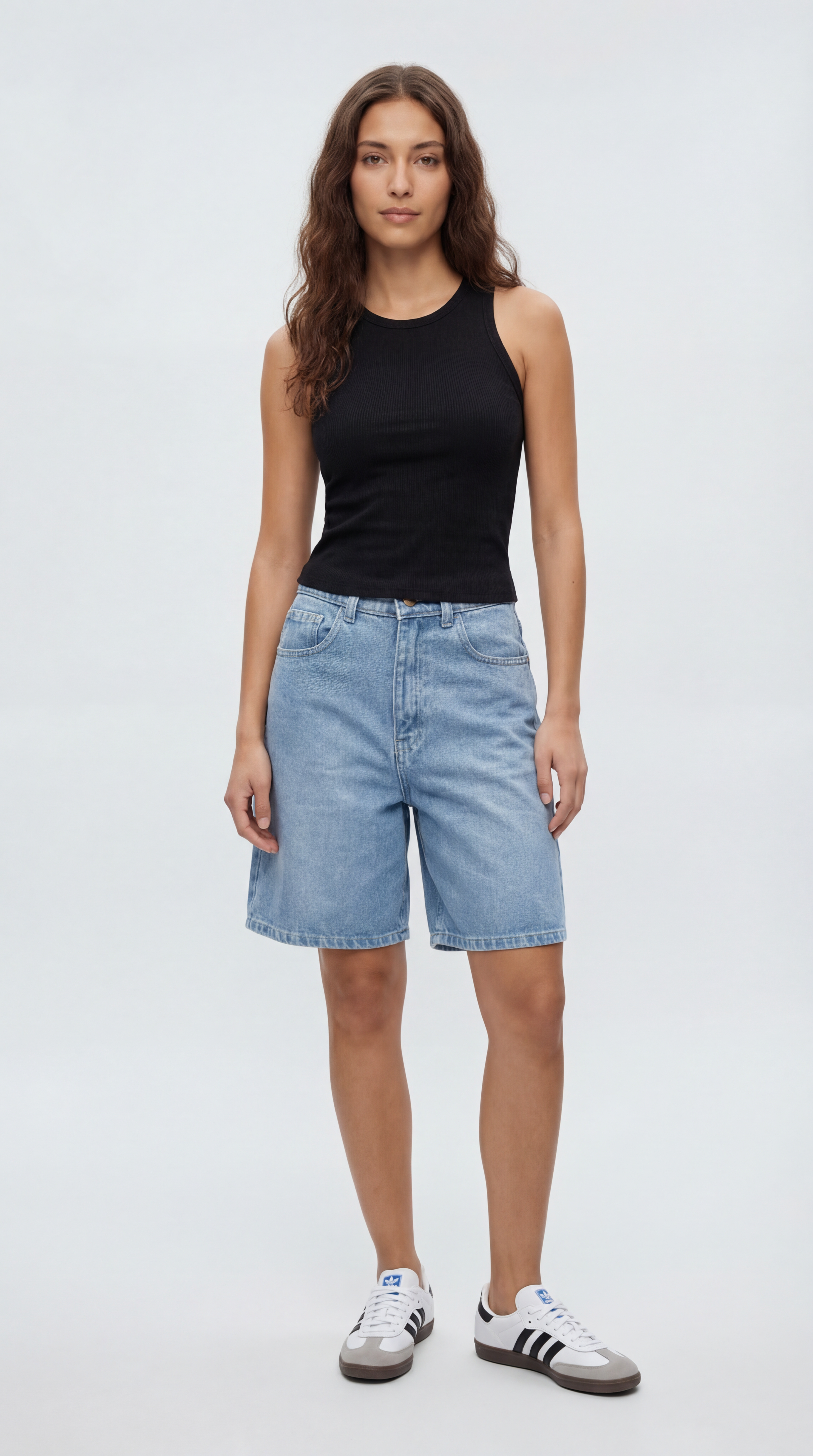 Halter Neck Ribbed Tank Top