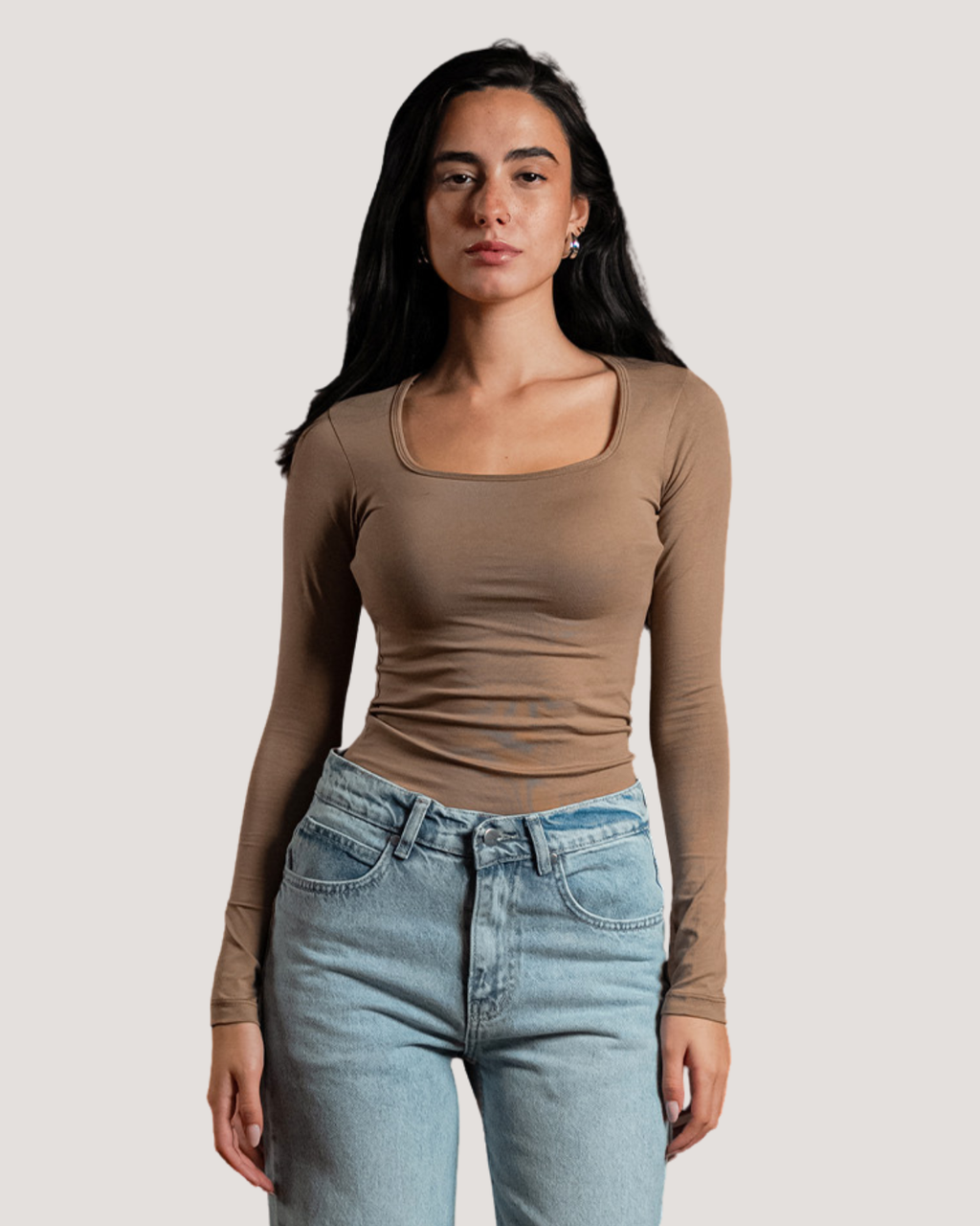 Square-Neck Long Sleeve
