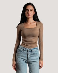 Square-Neck Long Sleeve