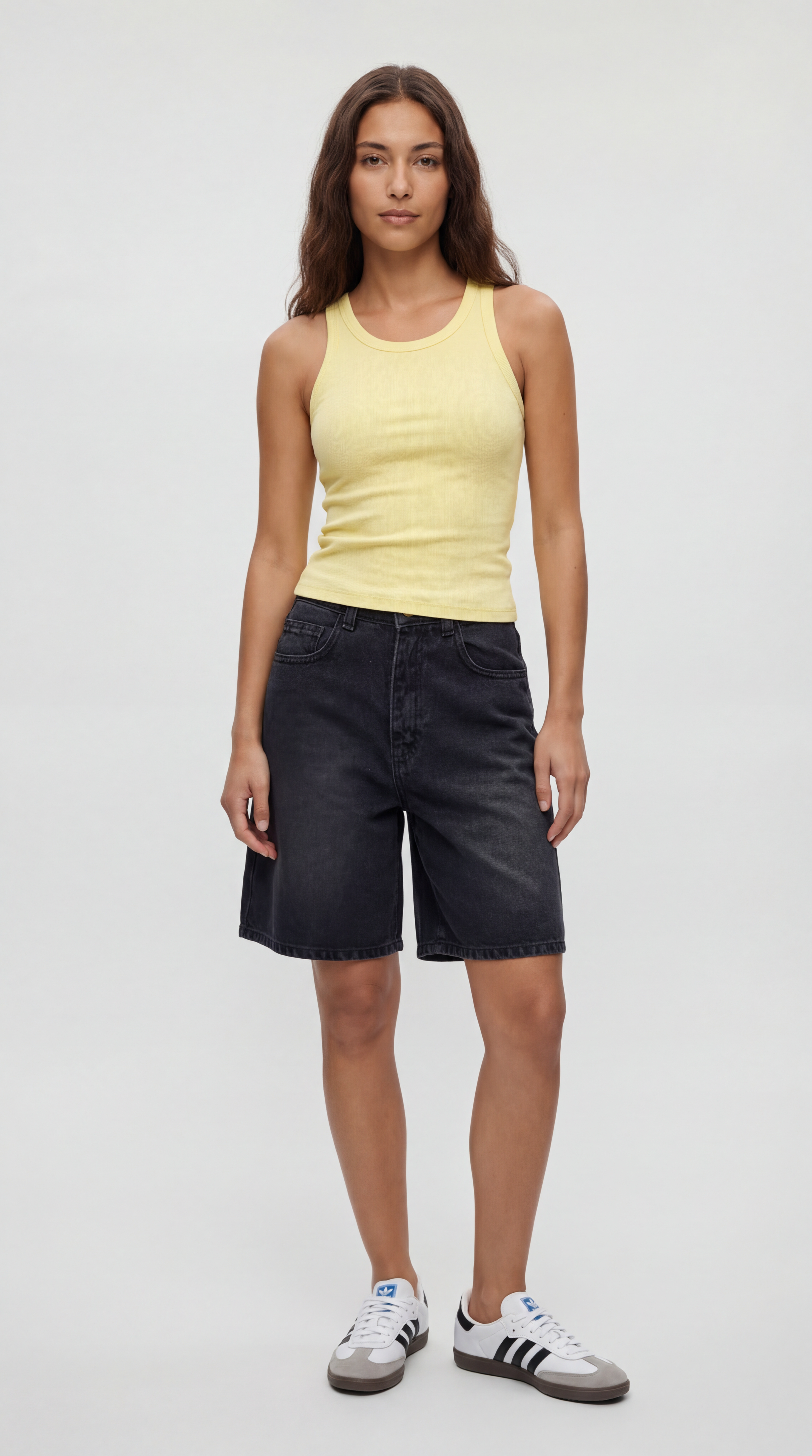 Halter Neck Ribbed Tank Top