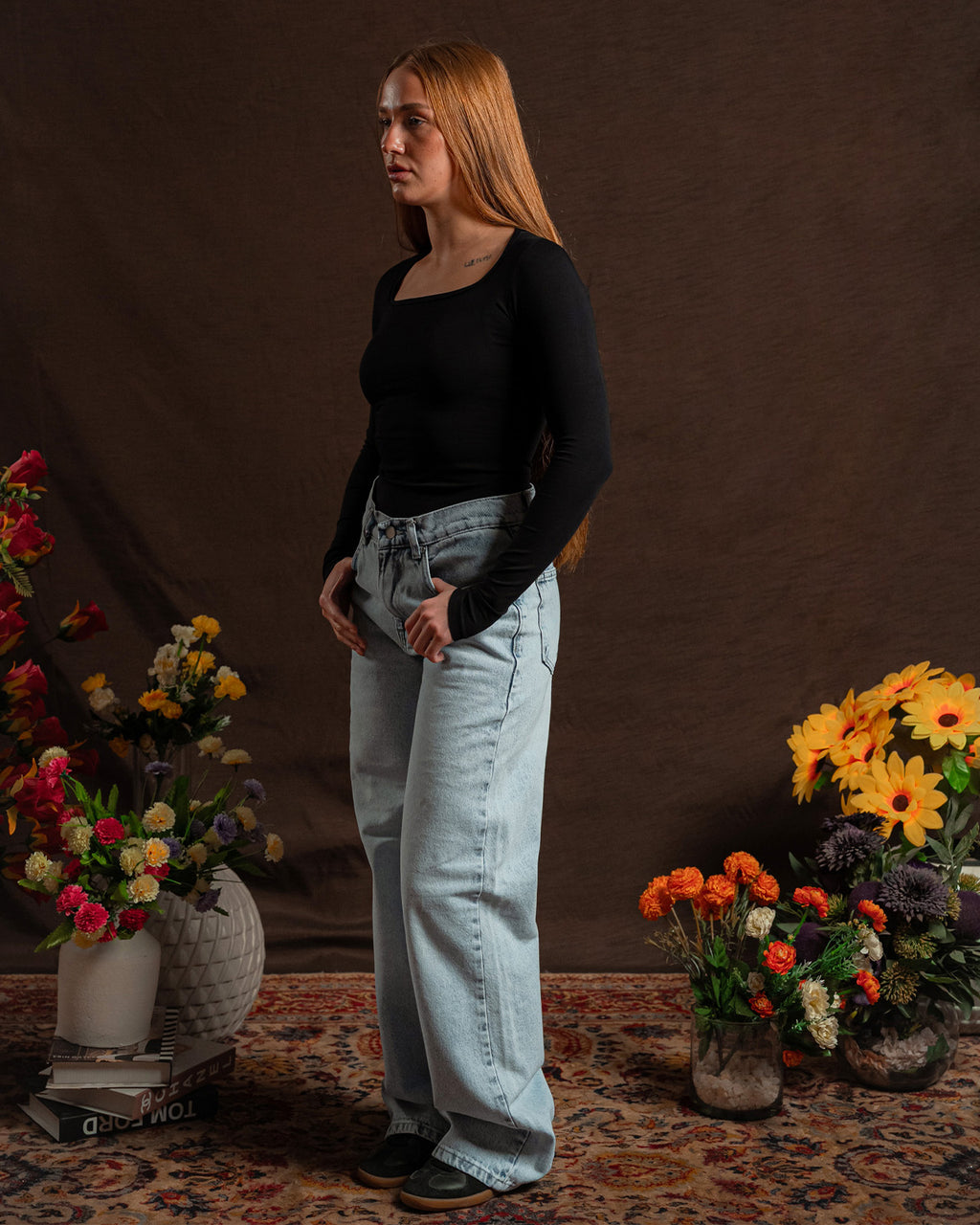 Square-Neck Long Sleeve