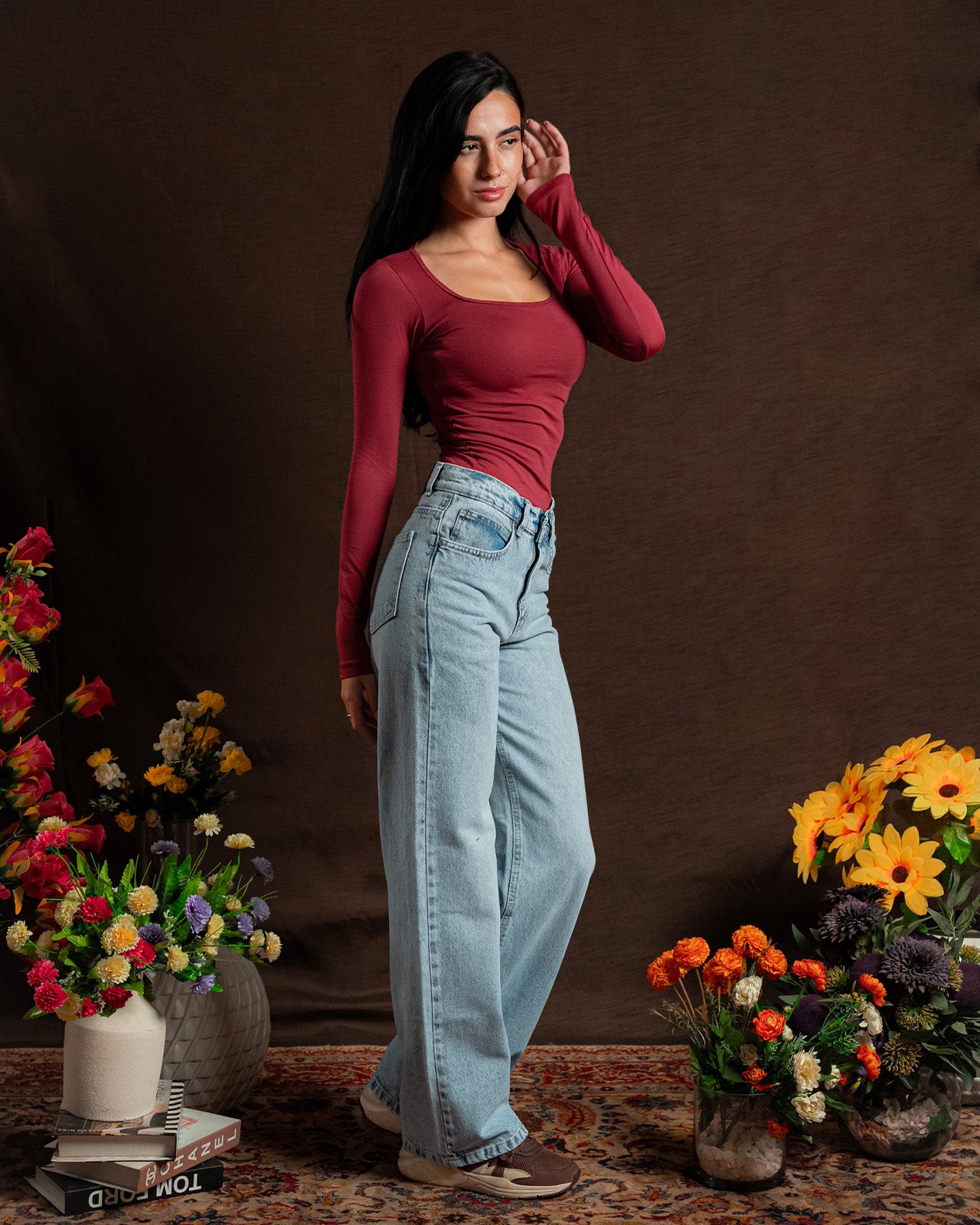 Square-Neck Long Sleeve