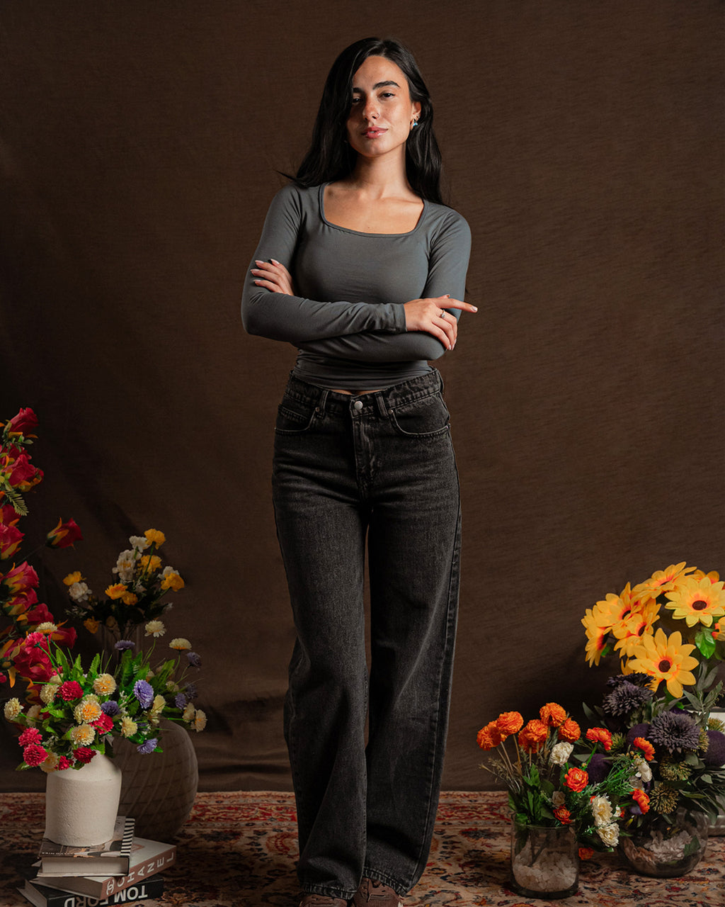 Square-Neck Long Sleeve