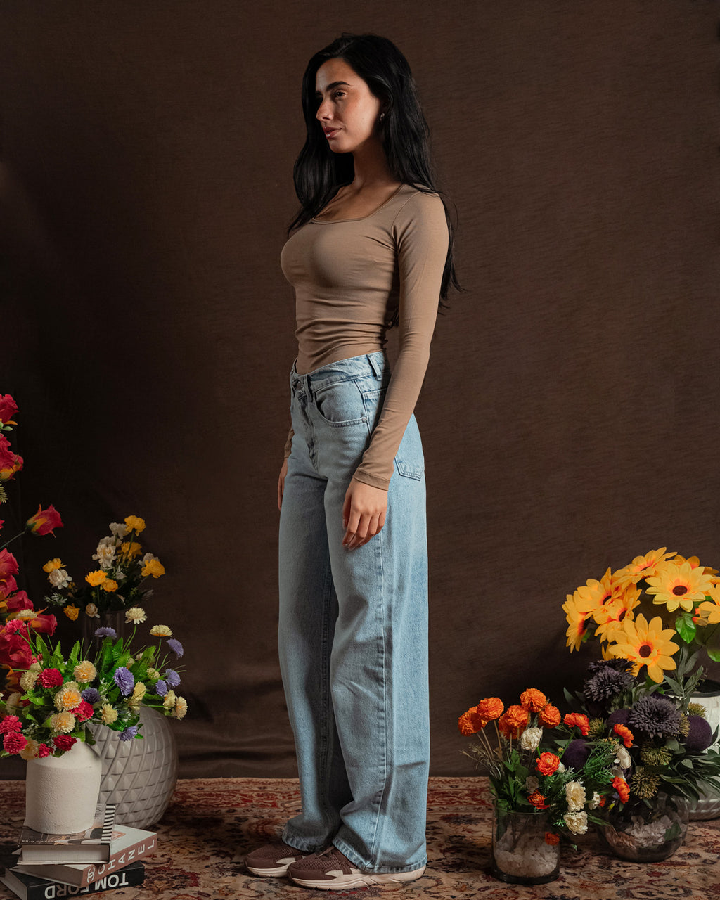 Square-Neck Long Sleeve