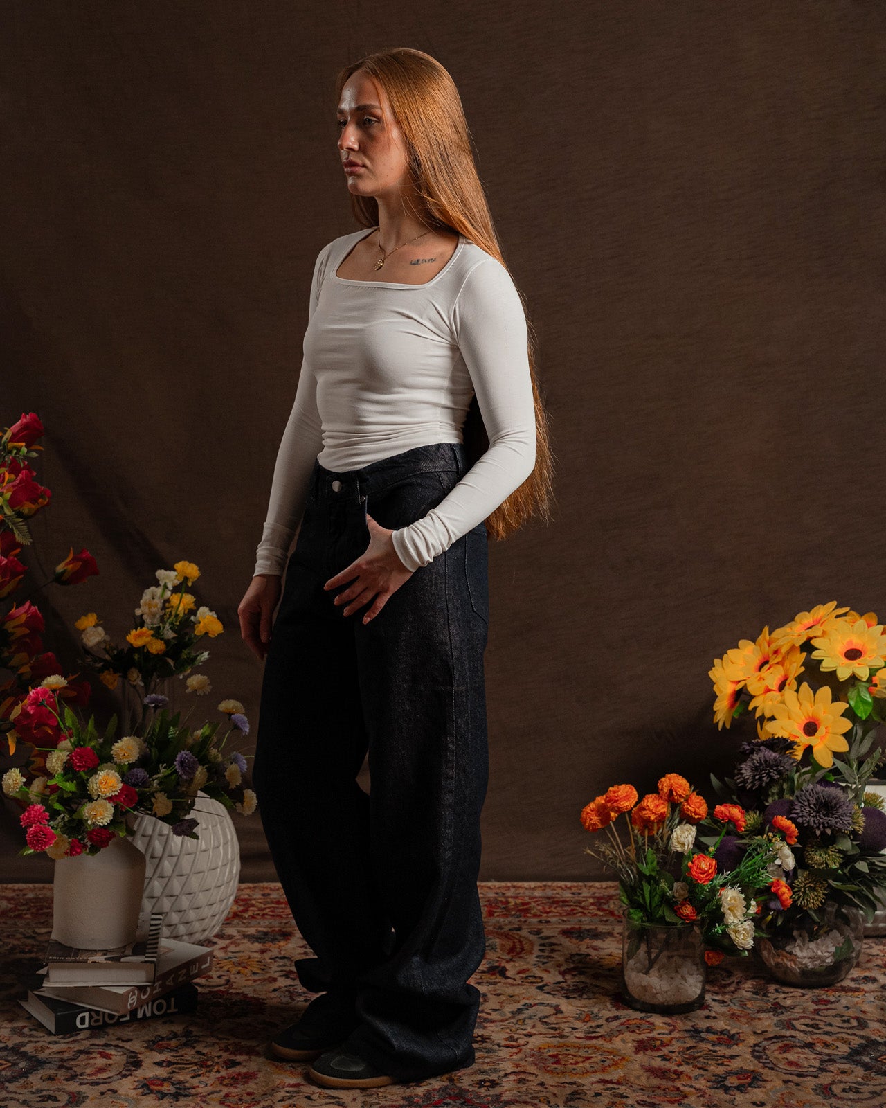 Square-Neck Long Sleeve